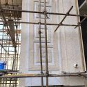 吉林省 黄金麻花岗岩别墅外墙干挂回纹造型效果
