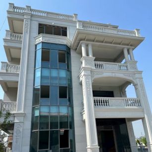 吉林省 白麻花岗岩别墅外墙干挂效果展示