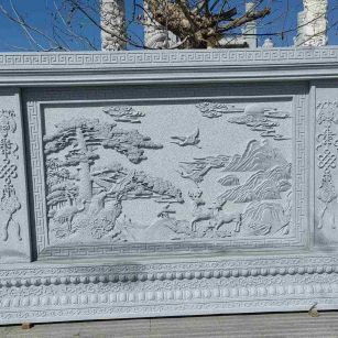吉林省 芝麻白大型照壁，屏风，影壁