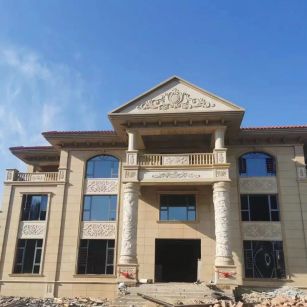 吉林省 黄金麻花岗岩别墅外墙干挂