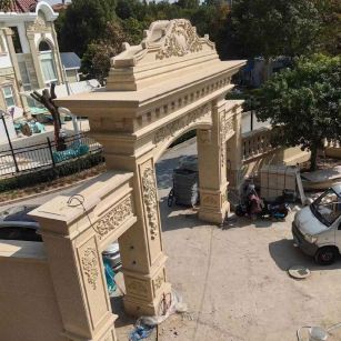 吉林省 黄金麻荔枝面花岗岩别墅门楼