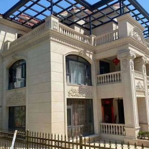 吉林省 黄金麻花岗岩荔枝面别墅外墙干挂