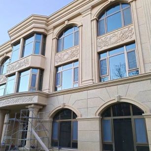 吉林省 黄金麻花岗岩别墅外墙干挂