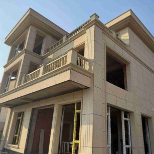 吉林省 黄金麻花岗岩石材荔枝面外墙干挂效果展示