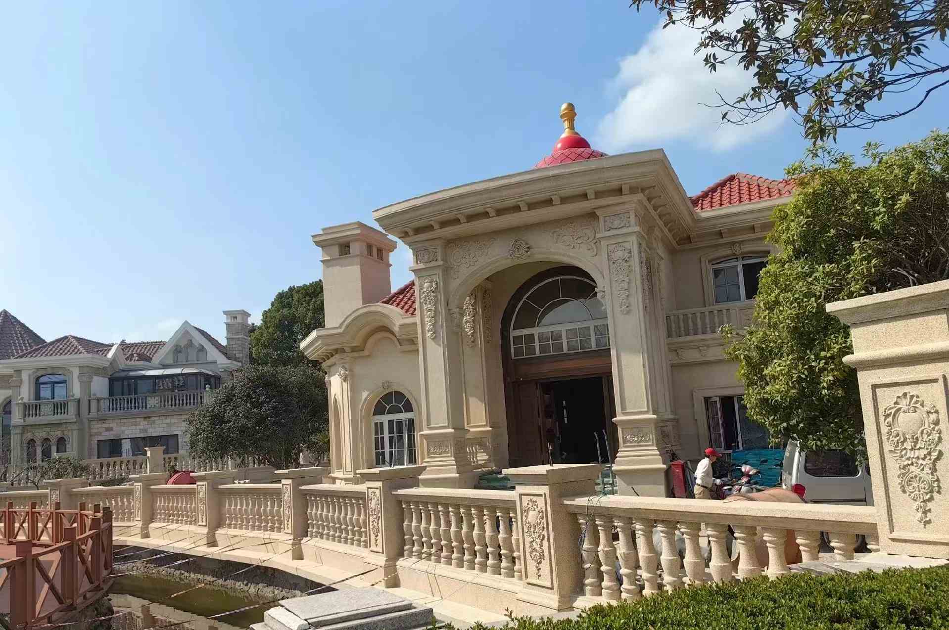 吉林省 黄金麻花岗岩欧式别墅