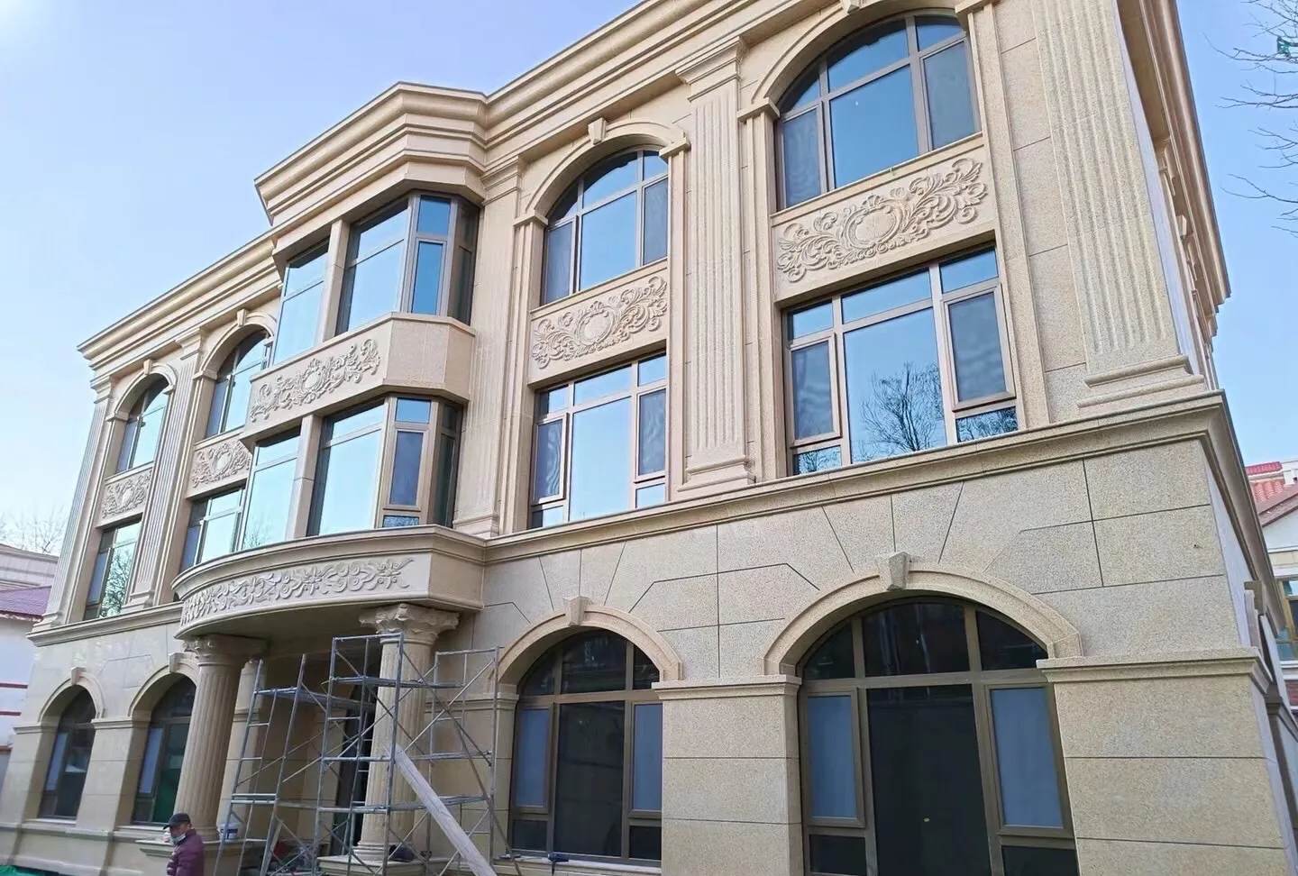 吉林省 黄金麻花岗岩别墅外墙干挂