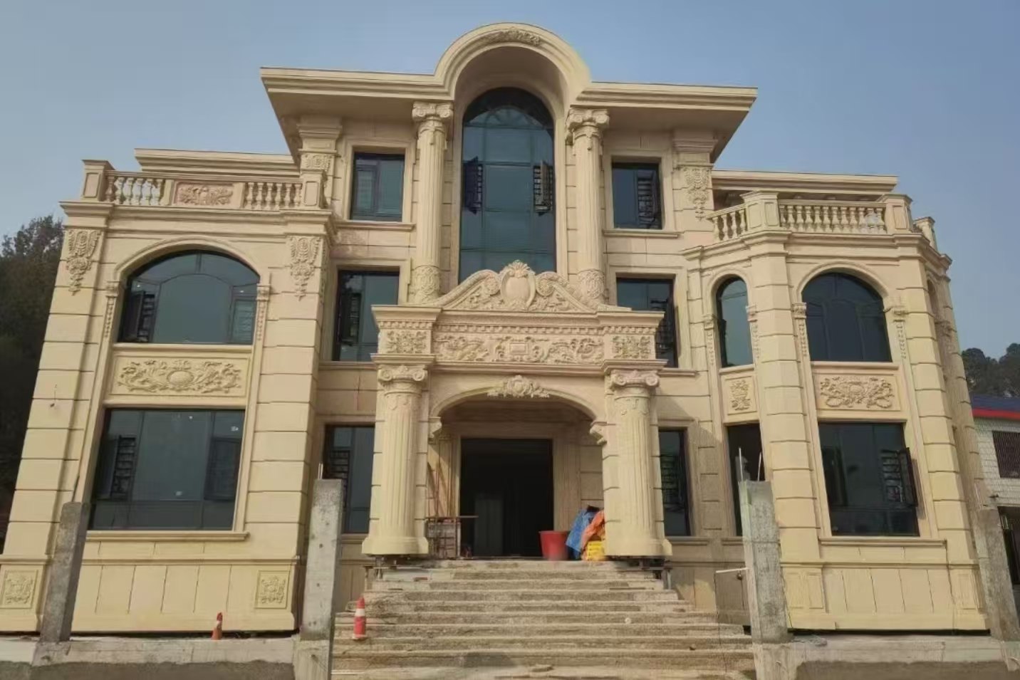 吉林省 黄金麻花岗岩别墅外墙干挂