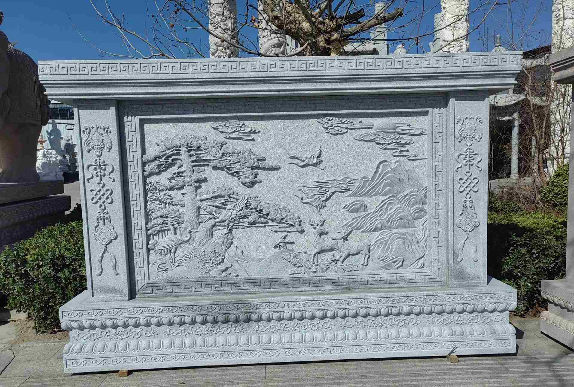 吉林省 芝麻白大型照壁，屏风，影壁