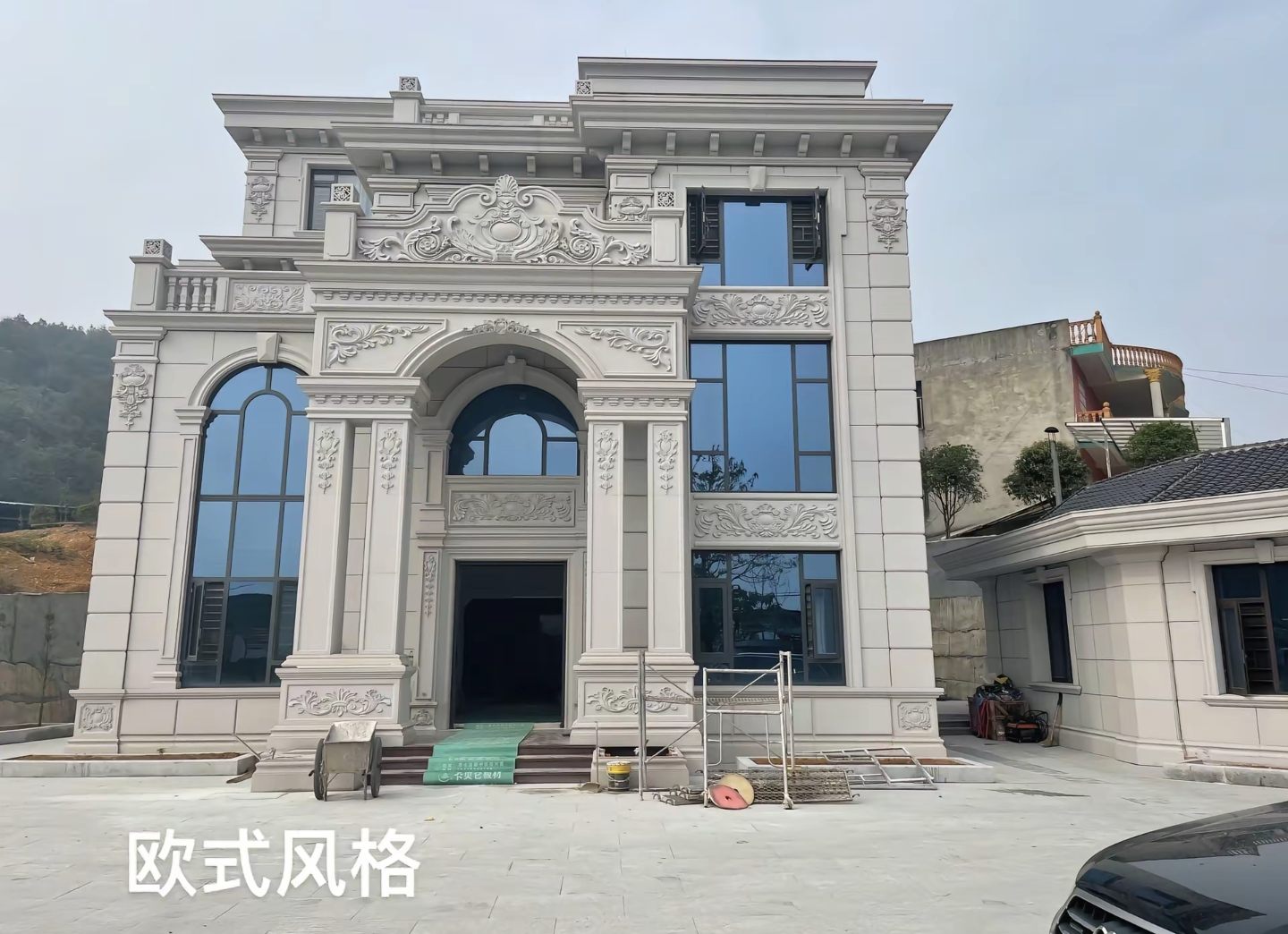 吉林省 白麻花岗岩别墅外墙干挂