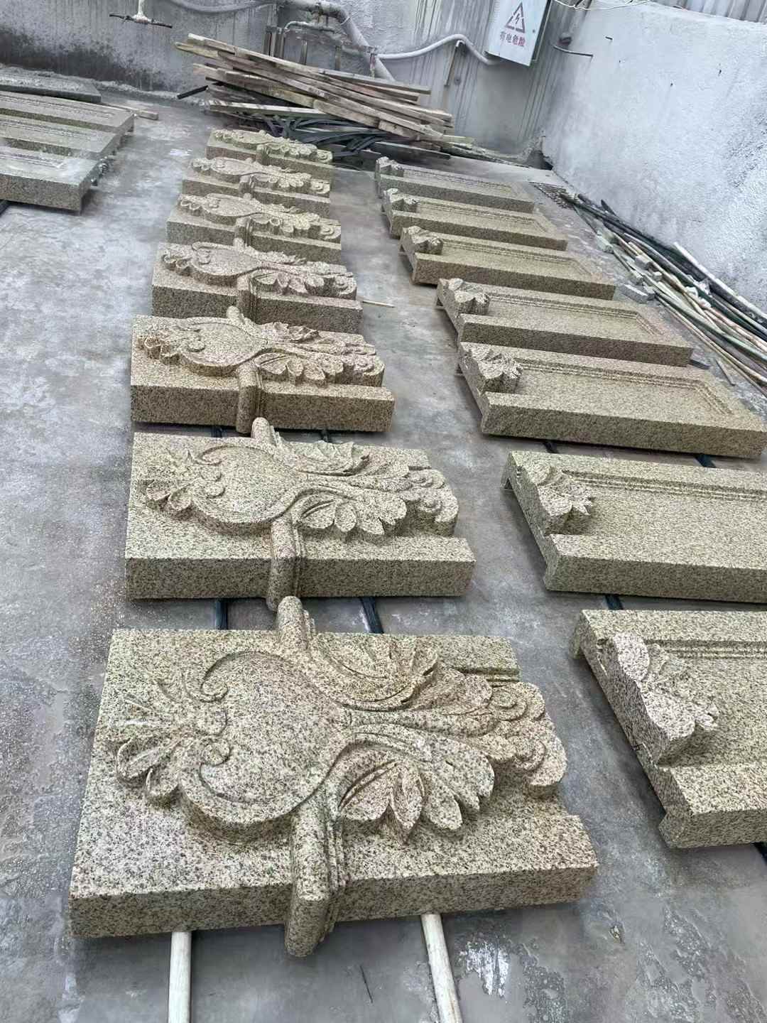 吉林省 黄金麻花岗岩别墅外墙雕刻板