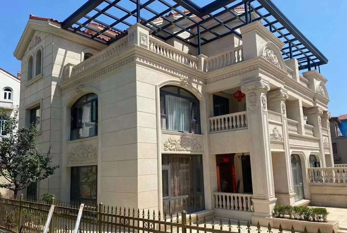 吉林省 黄金麻花岗岩荔枝面别墅外墙干挂