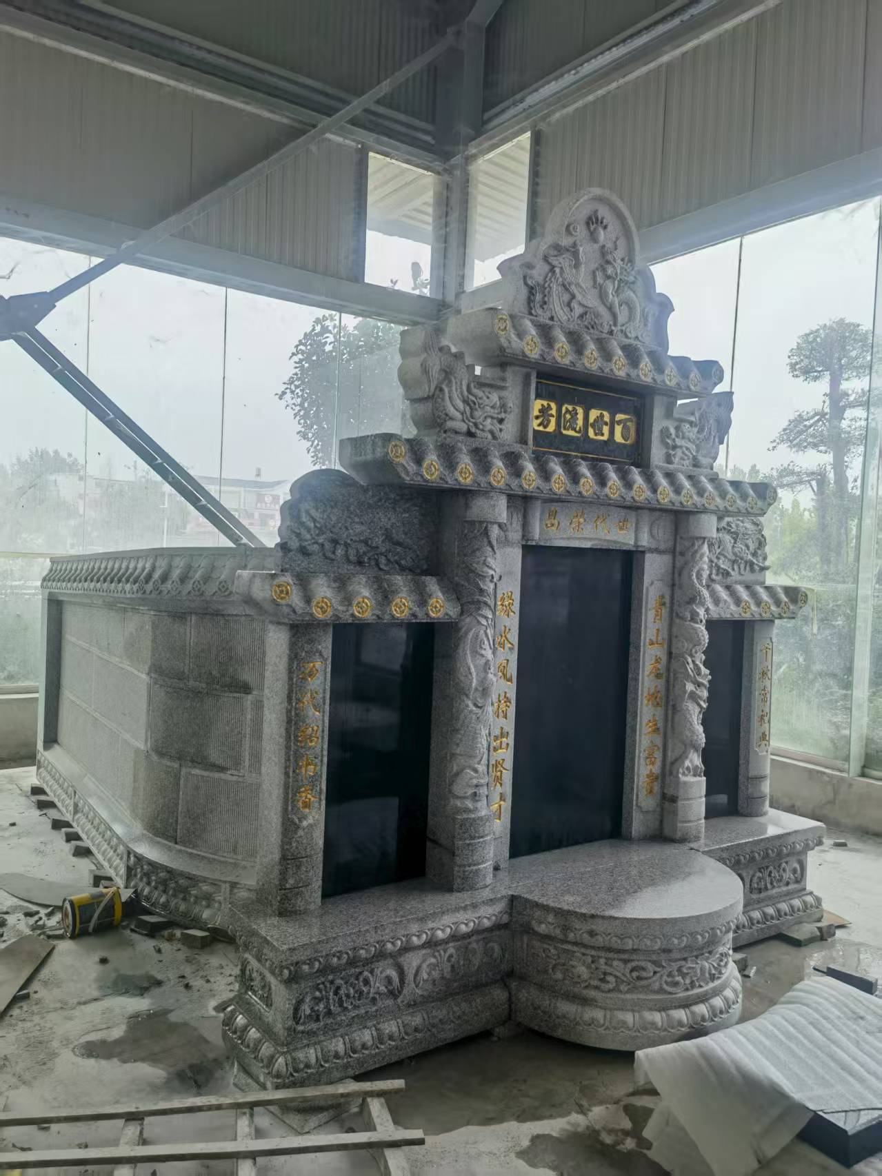 吉林省 芝麻白墓碑效果展示图